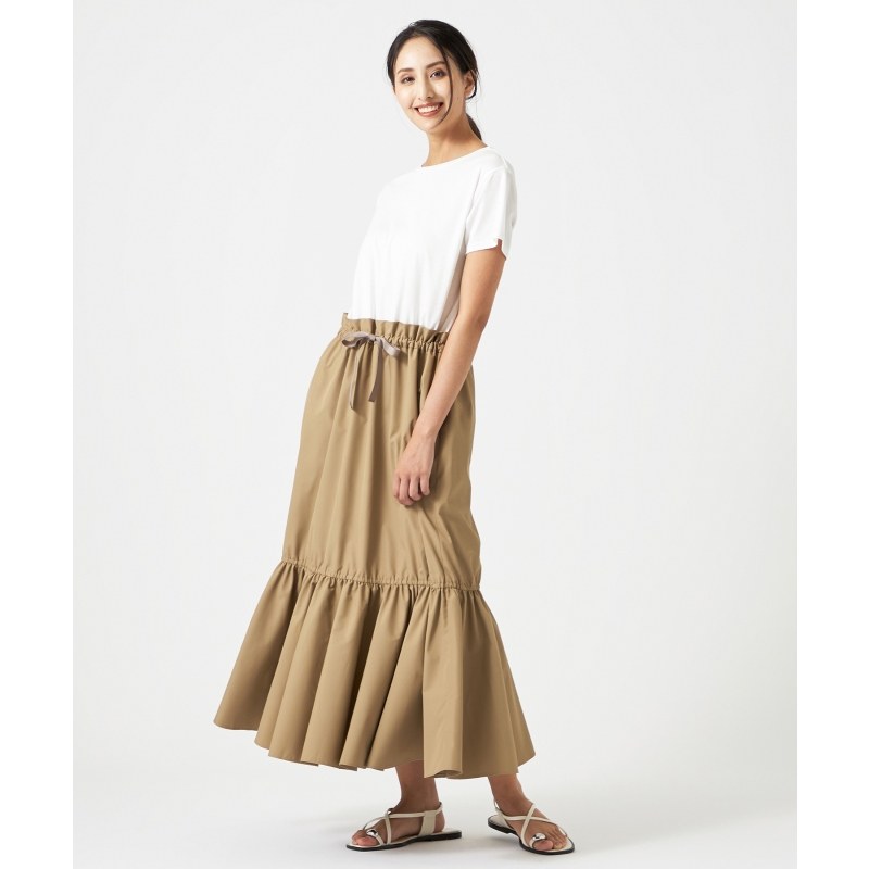 Chacott BALANCE塔夫绸拼接设计时尚适宜连衣裙女ONWARD