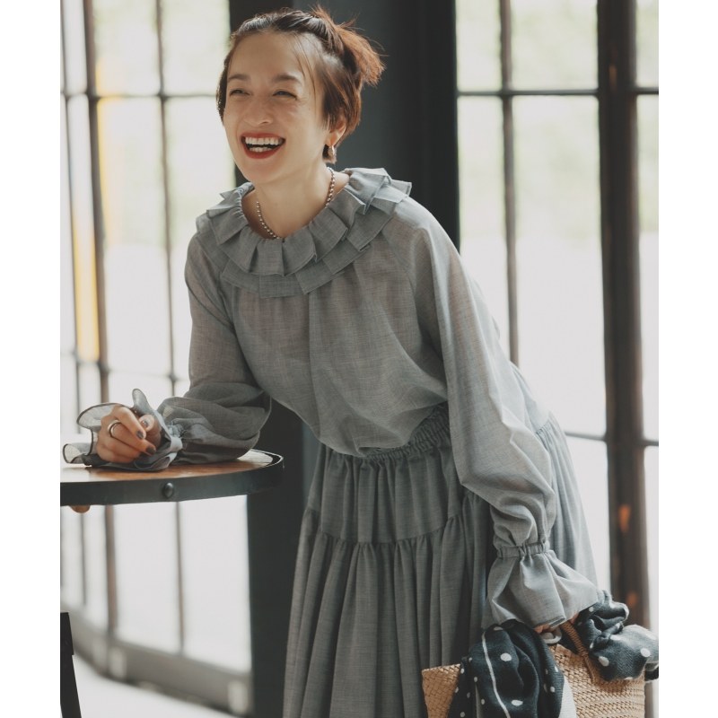 #Newans温柔气质简约正反两穿高山都联名大翻领双穿衬衫女ONWARD