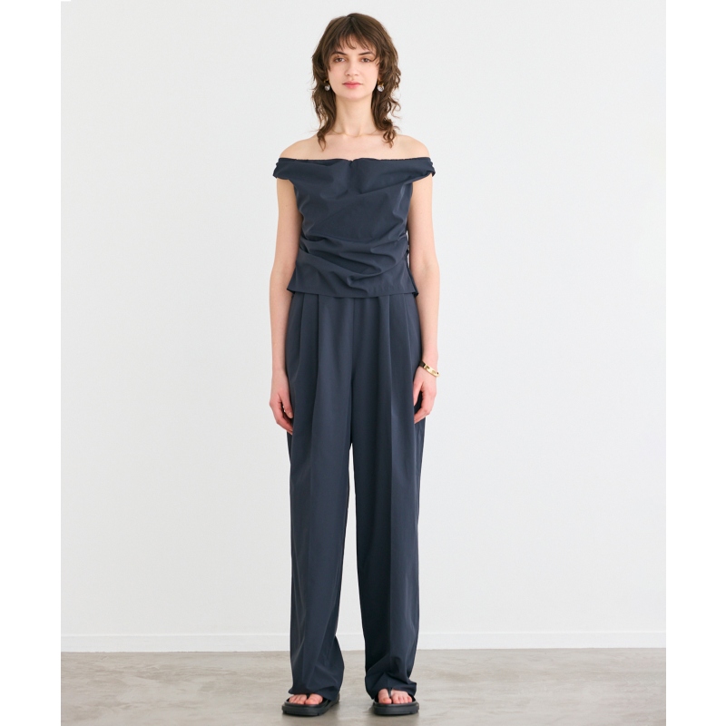 BEIGE，时尚优雅通勤气质穿搭可洗YANN一字肩连体裤女ONWARD