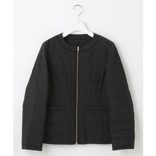 自由区简约气质日杂刊登同款 轻量羽绒可翻面无领夹克外套女ONWARD