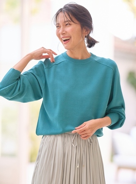 any FAM春季新款日系轻奢清新温柔圆领针织毛衣女日系轻奢秋冬