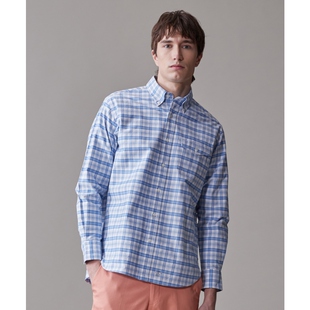 J.PRESS棉质牛津多彩格子按扣式 男ONWARD 衬衫