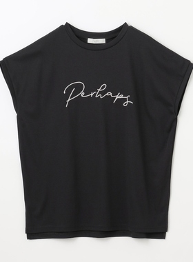 any FAM渍处理丝光平滑法式袖刺绣logoT恤女ONWARD