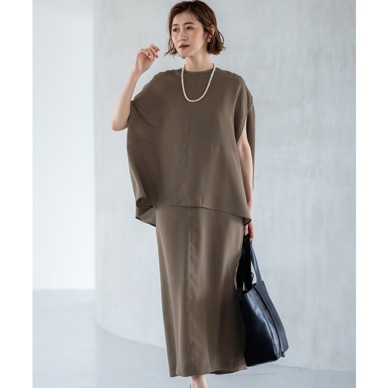 23区UV防护可水洗轻便斜纹带披肩连衣裙女ONWARD