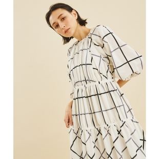 CONTINENTAL温柔休闲甜美风格 GRACE 女士格纹连衣裙日系轻奢