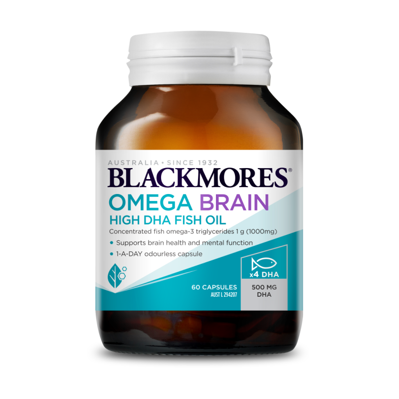 BLACKMORES澳佳宝深海脑铂金DHA鱼油omega3软胶囊保健品4倍高浓度