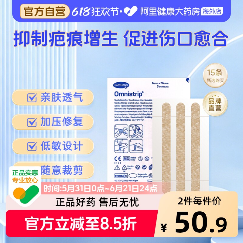 德国Omnistrip减张贴免缝合手术胶带防止增生愈合伤口疤痕缝合器