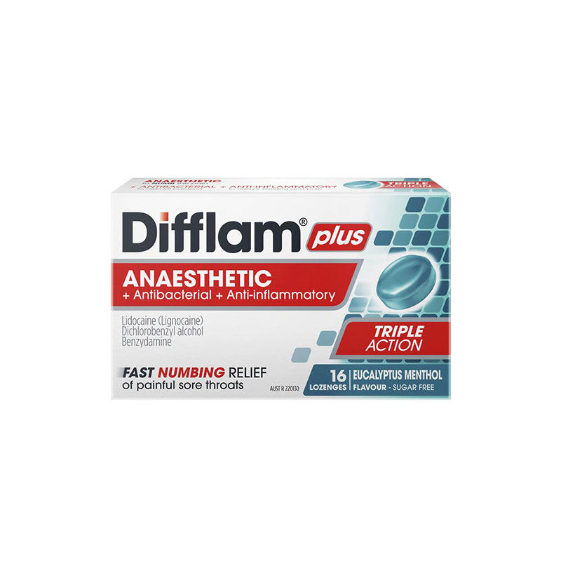 Difflam澳洲强效版润喉糖无糖含片薄荷桉树味喉糖0糖喉咙痛16粒