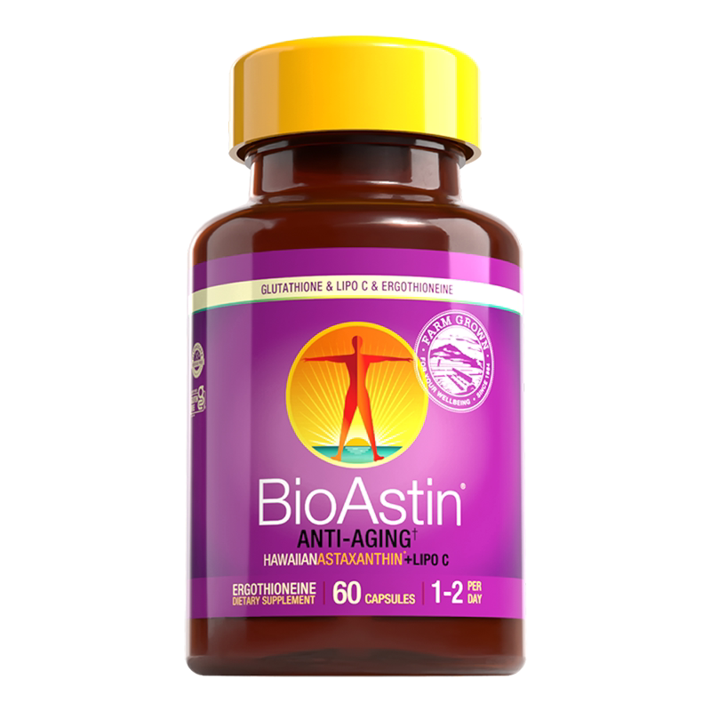 BioAstin百奥斯汀麦角硫因复配天然虾青素60粒原装进口抗氧御养