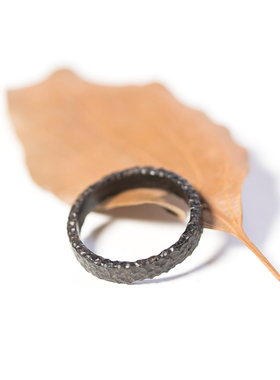 锤目纹手作风原创情侣礼物戒指