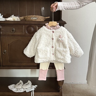 婴儿衣服外套秋冬季女宝宝深秋加厚可爱套装一岁婴幼儿冬款两件套