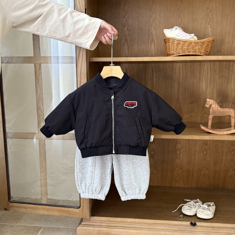 婴儿衣服外套秋冬季男宝宝套装加厚深秋一岁婴幼儿洋气冬款两件套