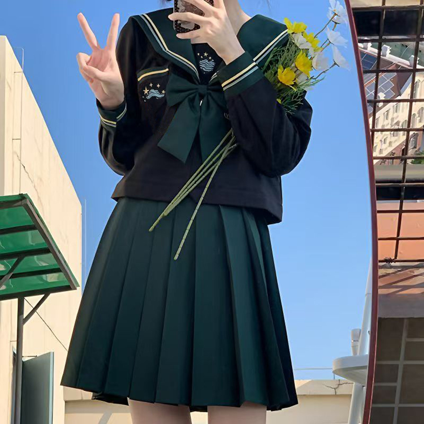 【星浪轩】屿风jk原创套装正版少女感日系百搭秋冬长袖特供水手服