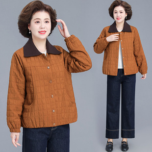 妈妈短款风衣翻领夹克2026新款中老年女装春装外套阔太太洋气上衣