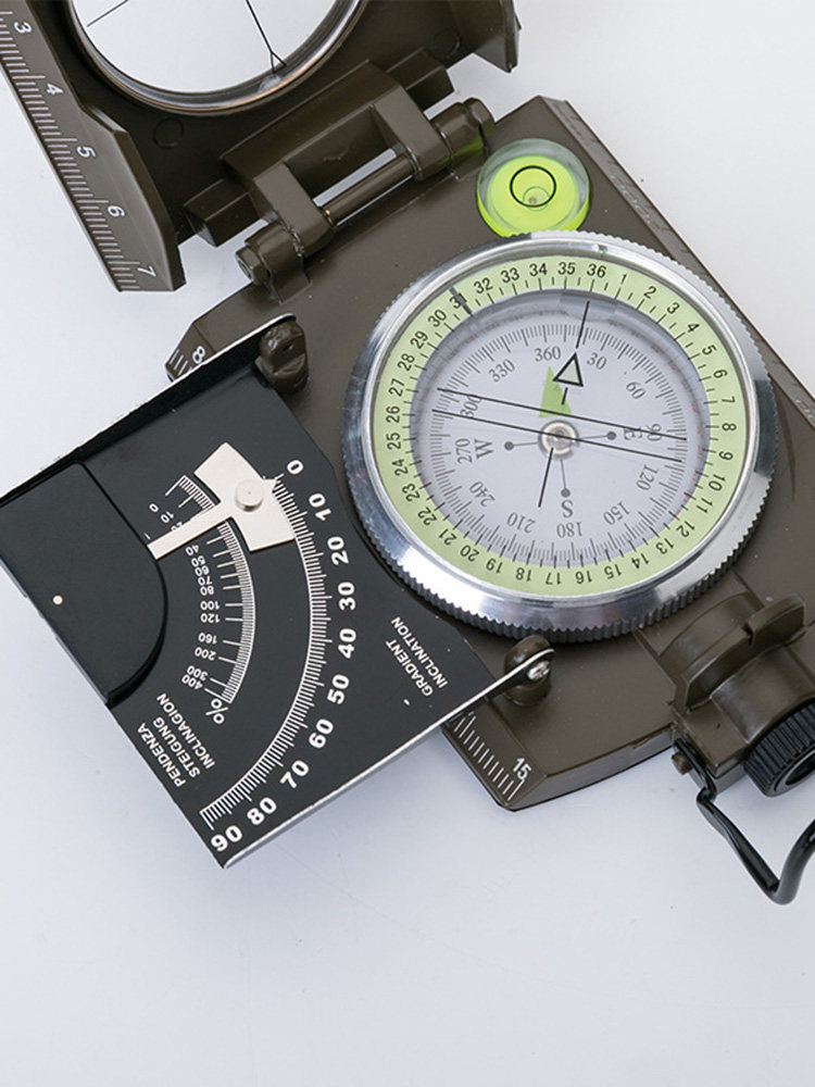 美式户外指南针野营地质多功能水平仪坡度夜光罗盘指北针送收纳