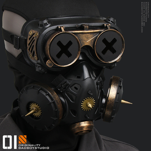战03蒸汽朋克lolita面罩防毒面具cos科幻机械机甲护目镜末世废土