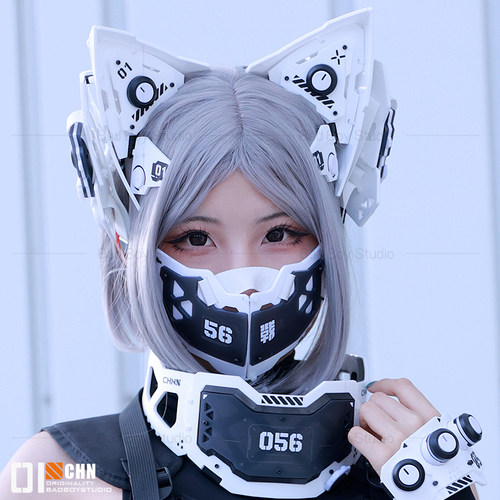赛博朋克机械猫耳朵头饰