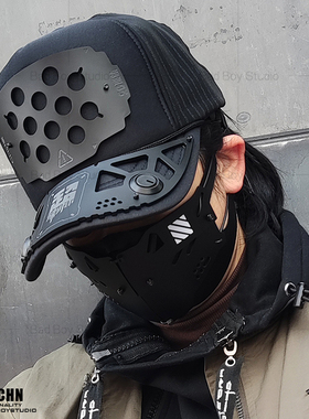 赛博朋克机能风鸭舌帽子男女款高顶棒球潮牌痞帅炸街帽战术机械