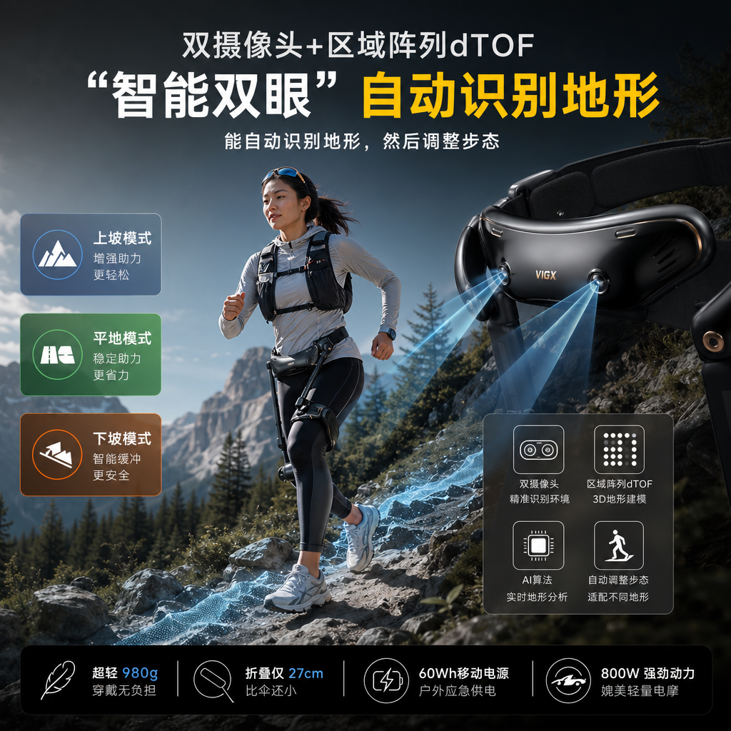 外骨骼机器人探索智能辅住助力行走护膝登山徒步老人下肢支撑户外