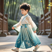 儿童国风唐装 男童汉服春装 古装 男孩新中式 男宝日常可穿男 2026新款