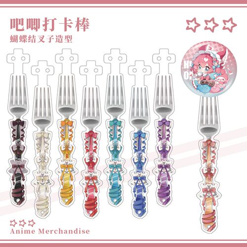 【原创】同人徽章蝴蝶结叉子收纳亚克力打卡棒谷美吧唧磁吸展示