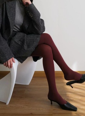 秋冬500D氛围感枣红色打底袜美腿显瘦哑光无感棉质连裤袜女五色入