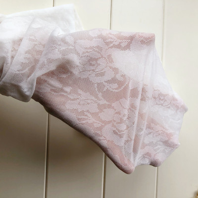 15D白色复古暗纹提花古风丝袜