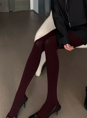 早春莫代尔棉黑色安可拉红色打底袜ins网红博主显瘦哑光连裤袜子