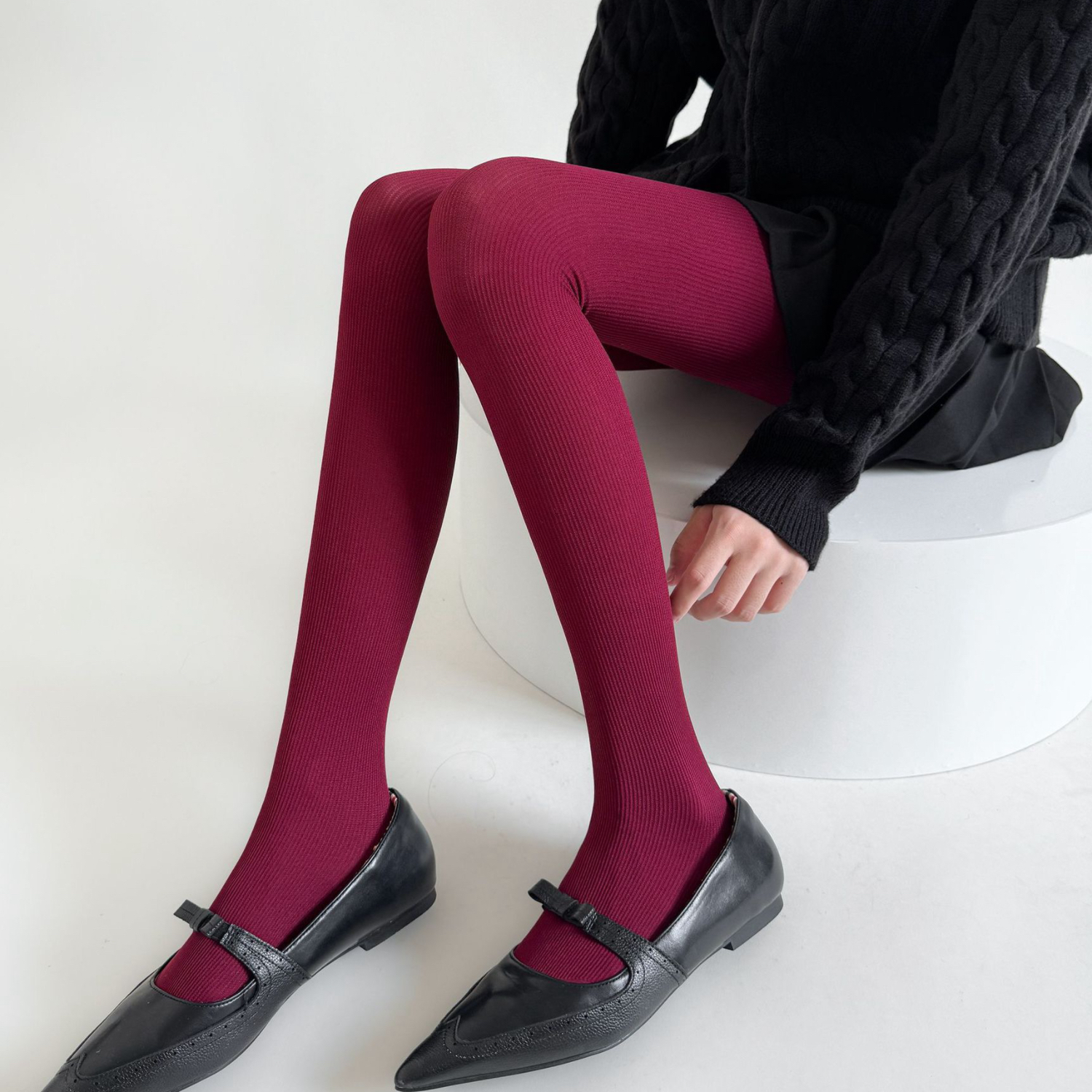 曲奇酱百搭安哥拉红显瘦连裤袜