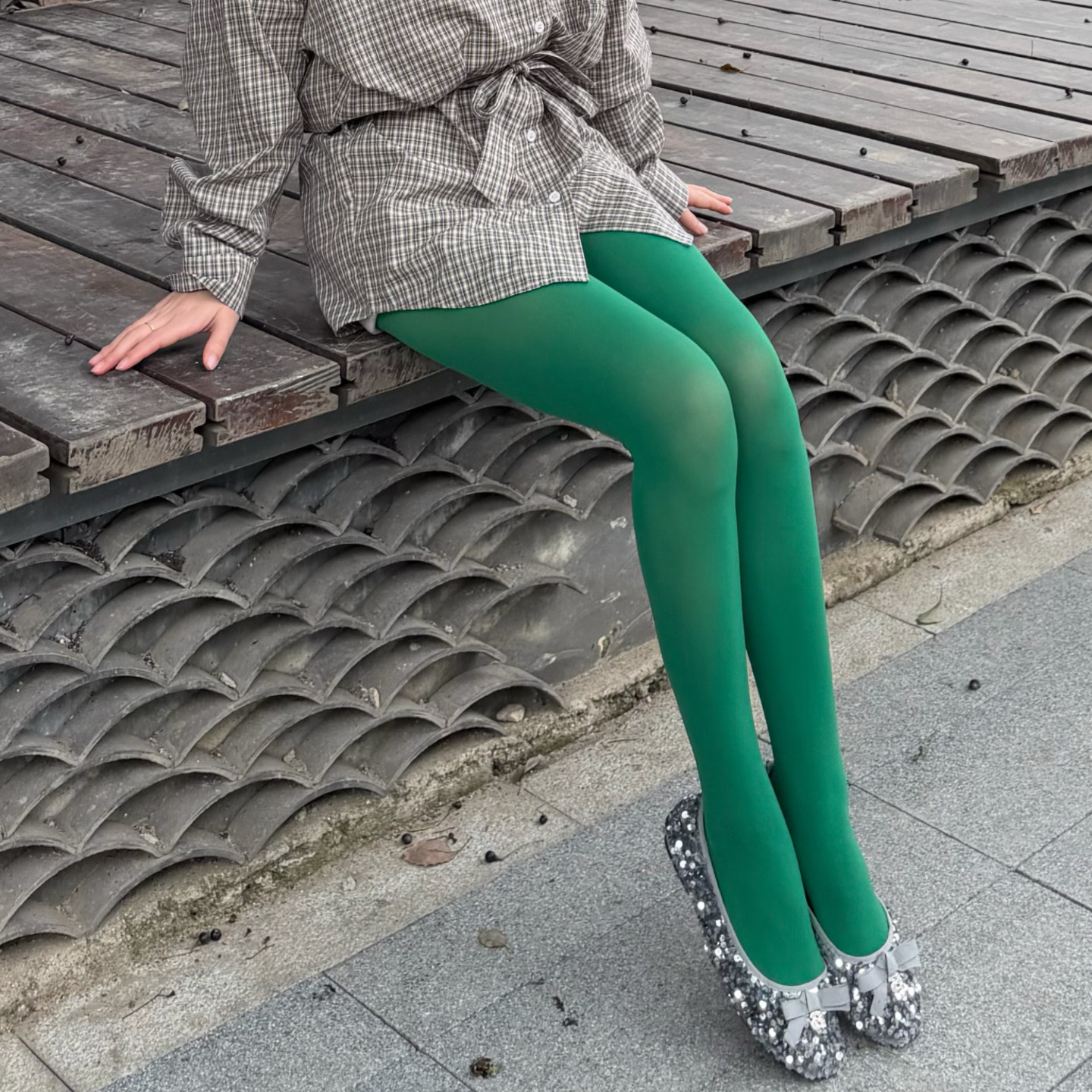 春季植物系湖水绿色天鹅绒连裤袜纯色哑光彩色弹力显瘦打底袜4色