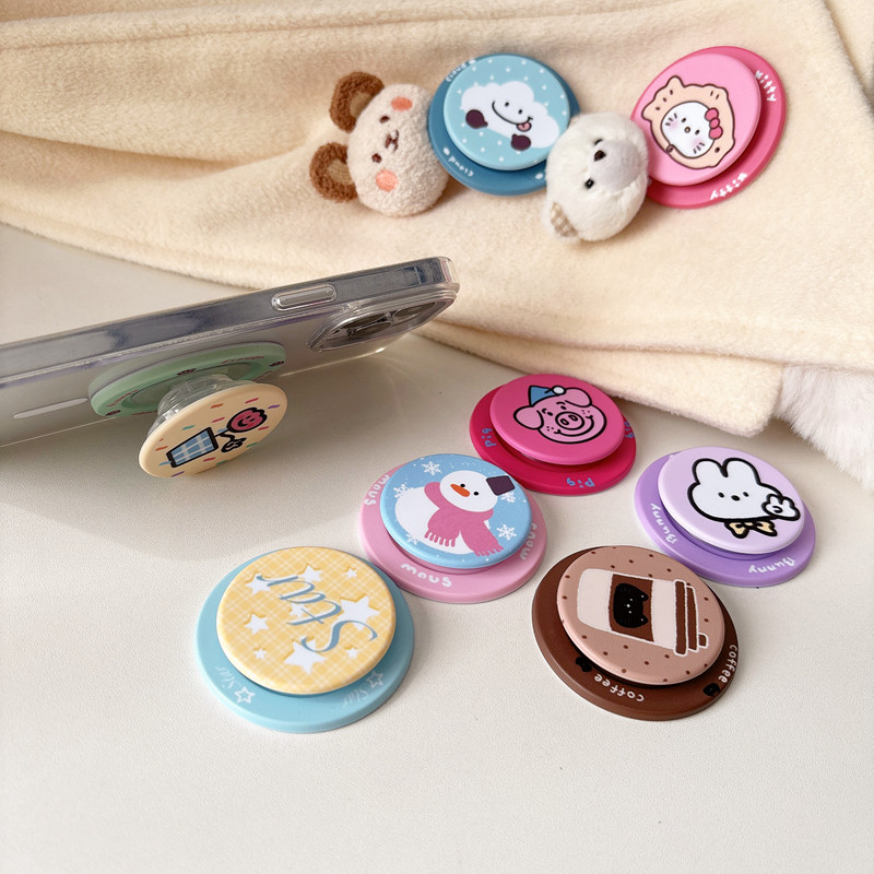 韩版卡通磁吸手机支架可爱magsafe磁吸款伸缩气囊支架ins小众支撑