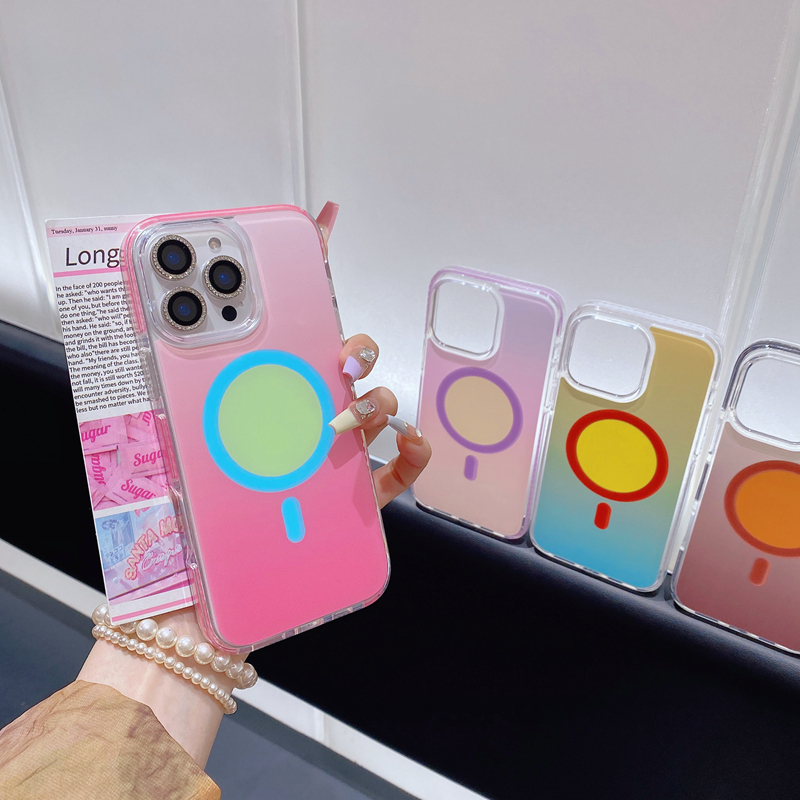 ins风简约高级感渐变蓝适用苹果iPhone16promax手机壳新款15/14全包保护套13防摔小众不撞款女生磁吸手机套潮