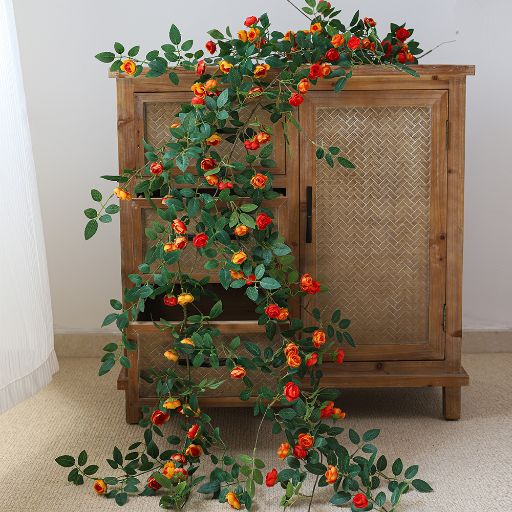 玫瑰花小蔷薇仿真花藤条家居装饰