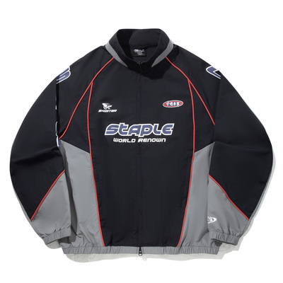 李宁STAPLE联名系列男子2025新款户外反光宽松运动外套AFDVF99