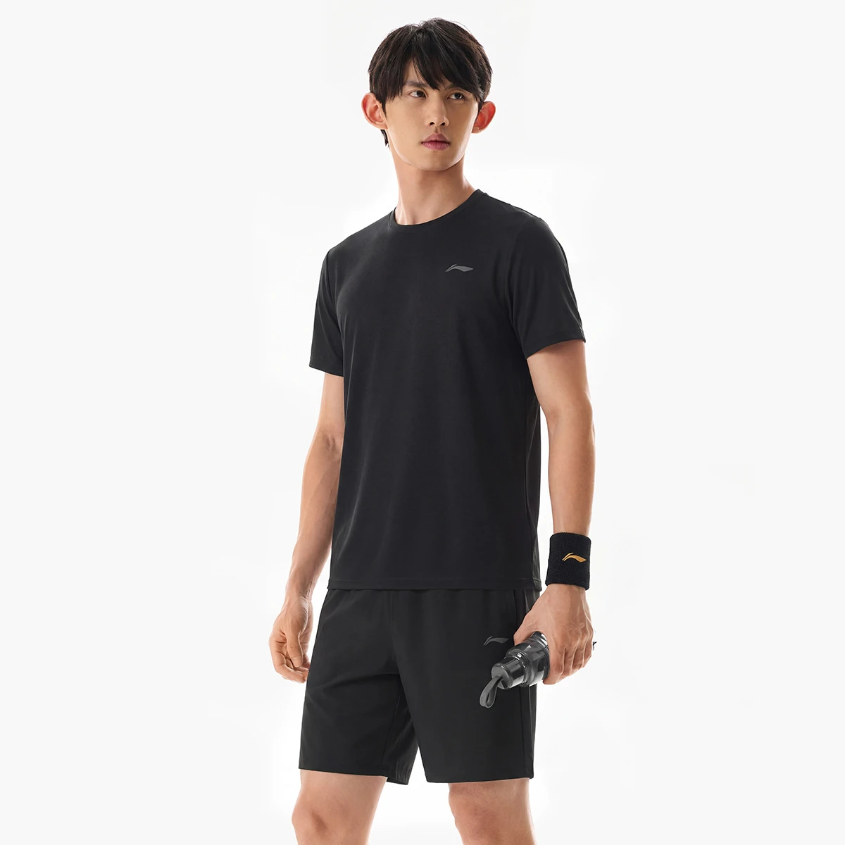 李宁2026新款男子速干凉爽冰感舒适健身系列运动短裤套装AWBW087
