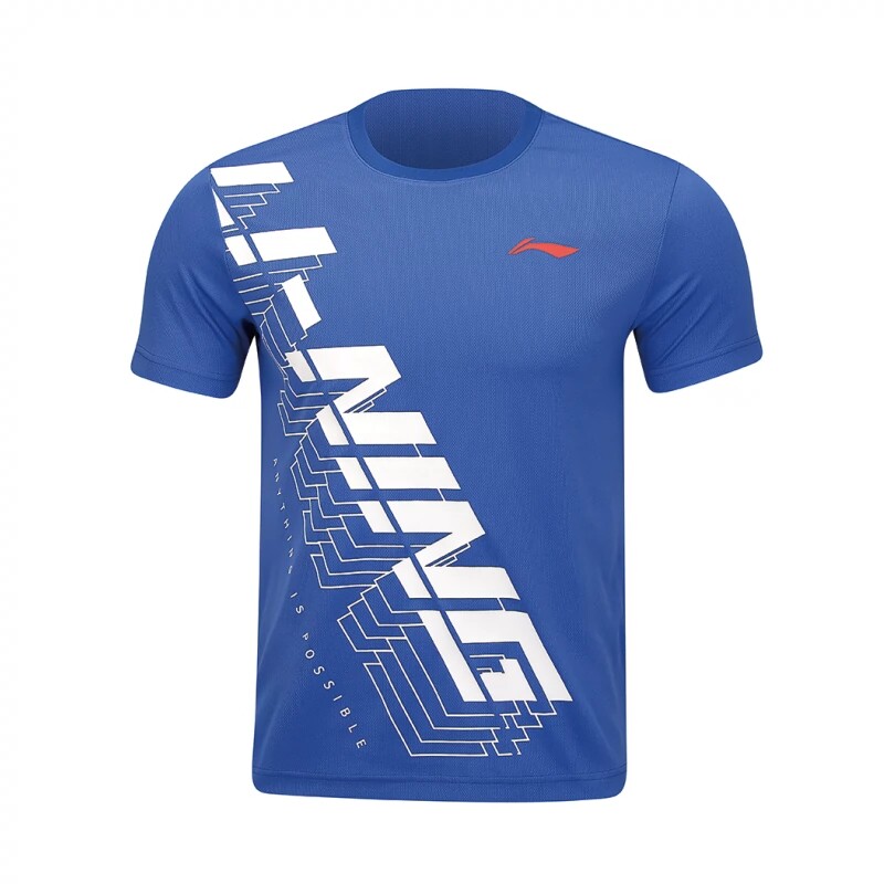 李宁新款羽毛球服中性款短袖文化衫速干透气舒适运动短袖AHSU457