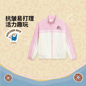 李宁疯狂动物城联名女大童2026新款防泼水宽松运动夹克YJDW006