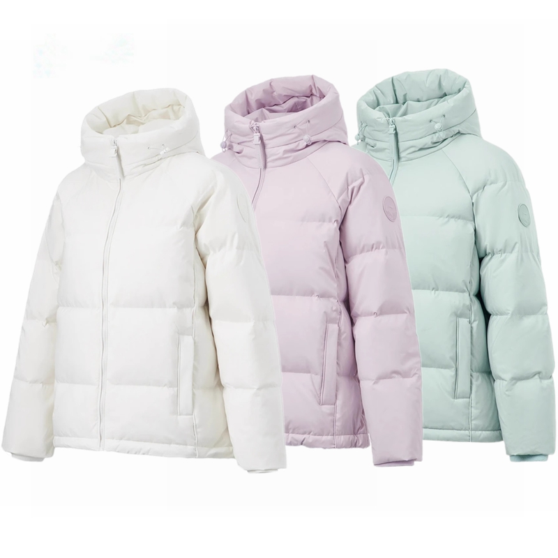 李寧防潑水鴨絨短款羽絨服女