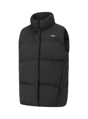 李宁羽绒马甲 2025冬季新品健身系列女子宽松保暖立领马甲AMRV124