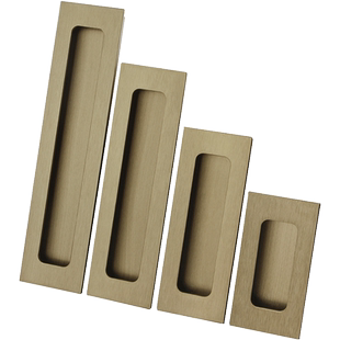 威法金衣橱柜嵌入式暗拉手柜门隐藏橱柜内凹开槽古铜拉丝抽屉把手