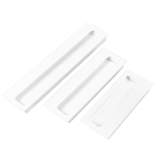 PET肤感暖白色隐形暗藏柜门拉手北欧开槽亚白衣柜抽屉内嵌暗把手