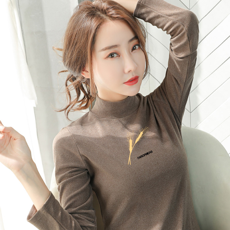 半高领打底衫女秋冬2020年新款长袖t恤气质修身内搭加厚外穿上衣