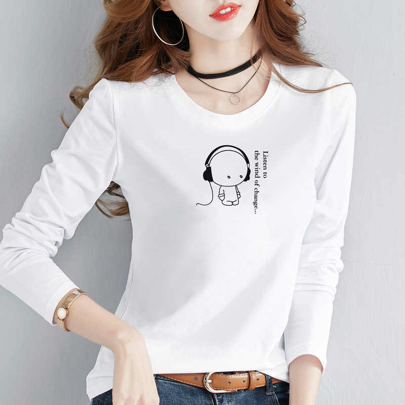 2025秋装新款内搭秋衣洋气百搭打底衫外穿上衣纯棉宽松长袖t恤女