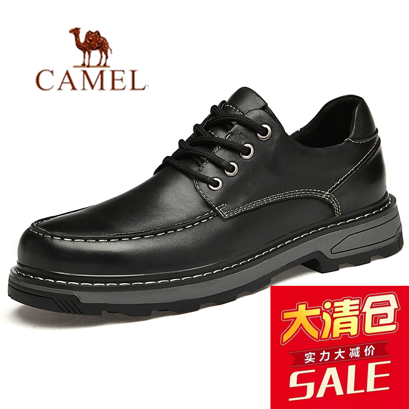 骆驼2025新款真皮工装德比鞋