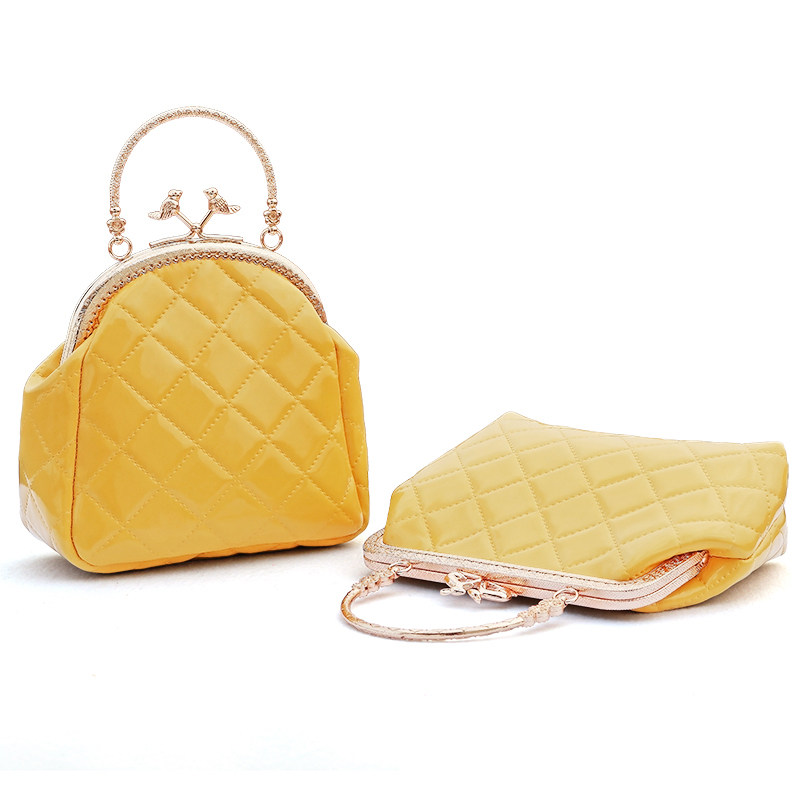 Concise Bright surface Quilted Female models Metal portable Small bag yellow lattice Koujinbao chain Simplicity Inclined shoulder bagin the Leather/Lady bags/Men's bag, Ms. bags  category - from Buy2taobao.com to provide professional Taobao agent buy service