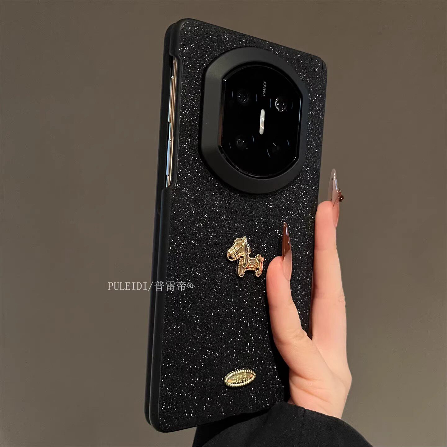 星空黑色金色小马适用华为MateX7典藏版折叠屏手机壳磁吸中轴MateX6高档X5轻奢风mateX3防摔保护套