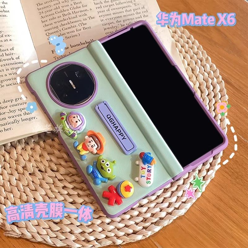 巴斯光年适用华为Mate X6手机壳x7典藏版全包中轴OPPO findN3卡通支架MateX5折叠屏vivoxfold3男女三星fold6
