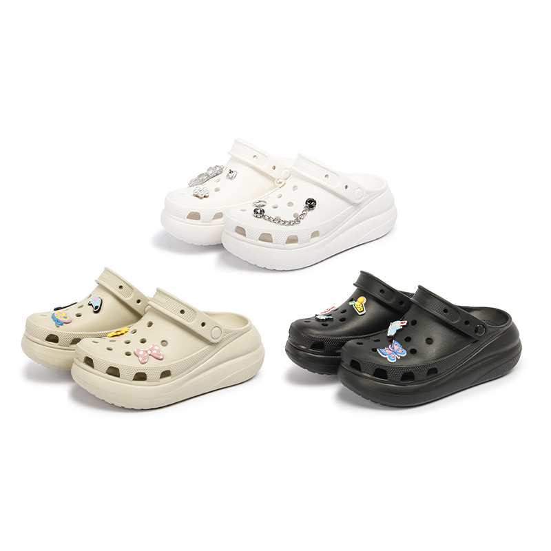 厚底7cm洞洞鞋女款2025新款夏季