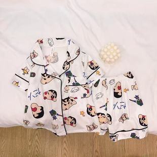 蜡笔小新儿童睡衣夏季2025新款可爱卡通短袖男女孩家居服套装薄款