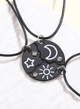 星星月亮太阳好朋友拼接项链三人